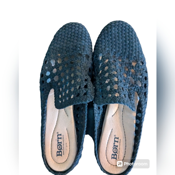 Born Cameo 2 Black Woven Loafer Slide in shoes. Women's Size 9 - Picture 3 of 14